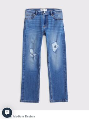 abercrombie kids Light Blue Distressed Straight Jeans